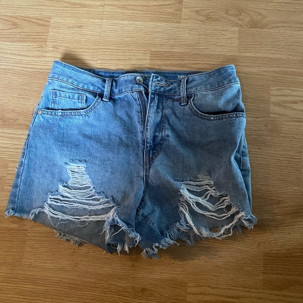 Distressed Denim Women Shorts